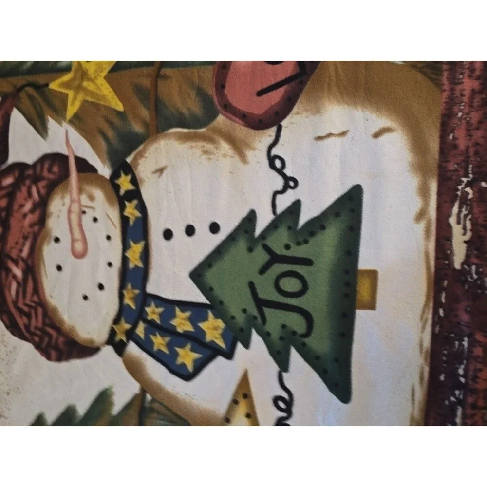 laurie korsgarden snowman fleece blanket 48x48